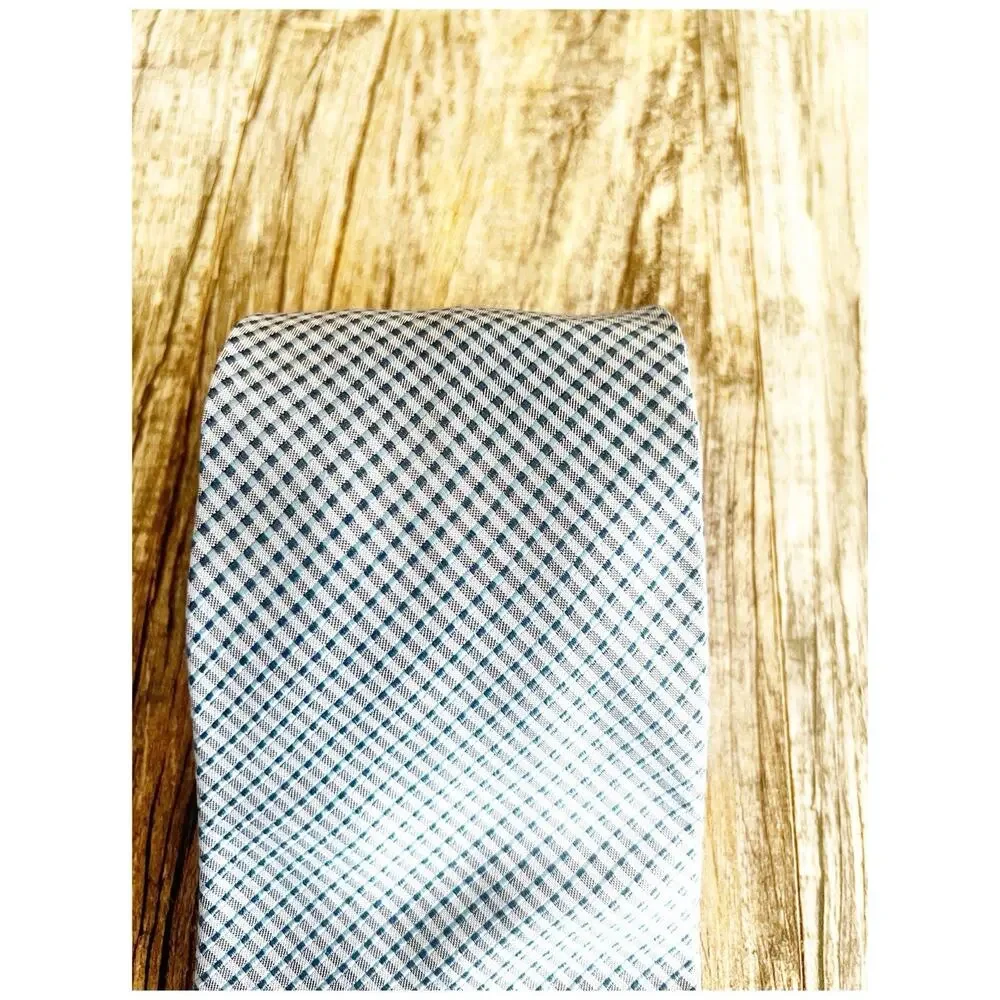 Banana Republic 100% Silk Men’s Tie Blue Check Made In Italy Preppy Boss Office